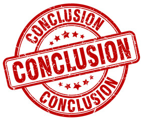 conclusion red grunge round vintage rubber stamp