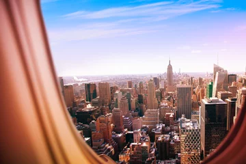 Plexiglas foto achterwand New York city view from plane window © Sergey Novikov