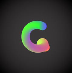 Colorful character from a font set, vector illustration