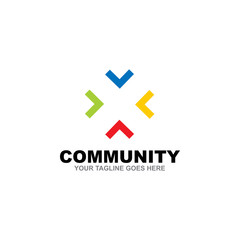 Fototapeta premium Community and adoption care logo design vector template