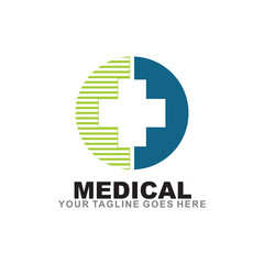 Medical logo design vector template with cross icon