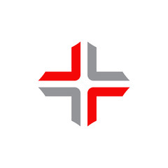 Medical logo design vector template with cross icon