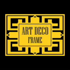 Vector geometric frame in Art Deco style. Abstract art deco vector element for design