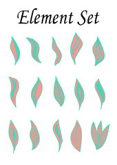 set elements of candy leaves