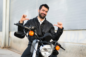 Young man on a motorbike