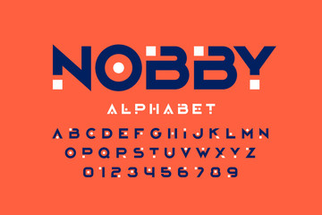 Fototapeta na wymiar Modern font design, trendy alphabet letters and numbers