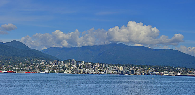 Downtown and Port of North Vancouver, Canada