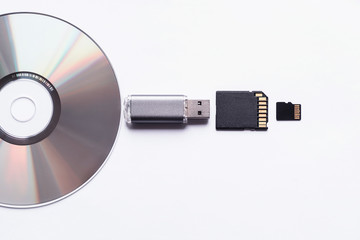 Set of equipment for storage information .Transfer or backup data. The devices for store data flash...