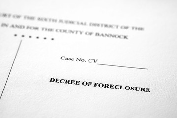 Obraz premium Legal Pleadings Court Papers Law Decree of Foreclosure