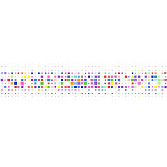 The ornament of bright colorful squares on a white background. 
