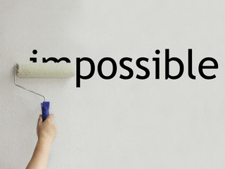 The word impossible turns into a word possible