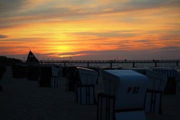 Obraz premium Ostsee Sonnenuntergang am Strand