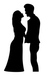 a silhouette of a couple
