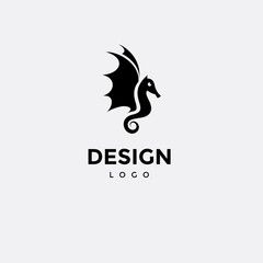 Obraz premium Vector logo design, sea horse