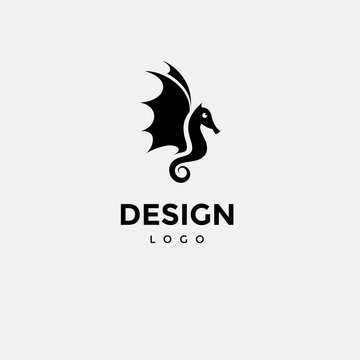 Vector logo design, sea horse