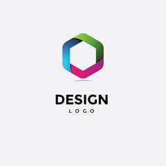 Vector logo design,hexagon icon