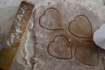 home baking handmade gingerbread gingerbread cookies in the form of hearts