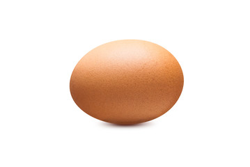 Single chicken egg brown color isolated on white background