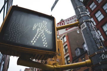 Traffic light in New York.