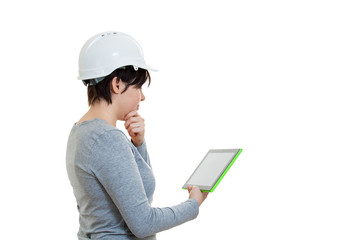 thoughtful woman engineer
