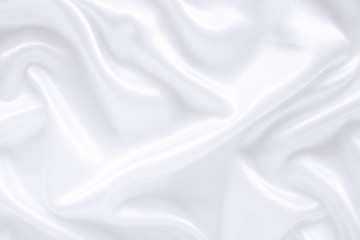 White cloth background abstract with soft waves.