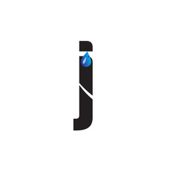 Initial Letter J With Water Drop Logo - Vector