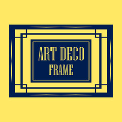 Vector geometric frame in Art Deco style. Abstract art deco vector element for design