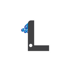 Initial Letter L With Water Drop Logo - Vector