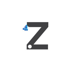 Initial LetterZ With Water Drop Logo - Vector