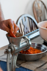 Grinding paprika for Ajvar