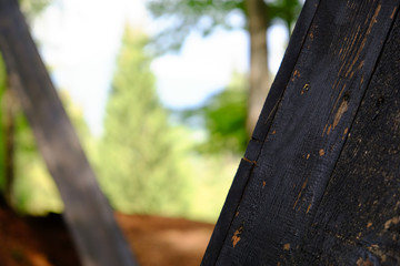 Handmade wooden strucure in a park inside a forest in the north Ilaty - Artesella, Borgo Valsugana, Summer 2018