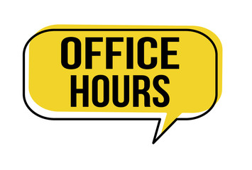 Office hours speech bubble