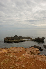 Fototapeta na wymiar The sea of Ibiza a very cloudy day