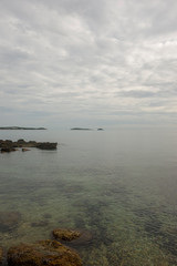 The sea of Ibiza a very cloudy day