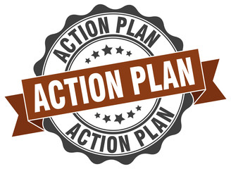 Fototapeta premium action plan stamp. sign. seal