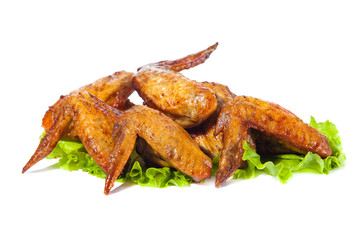 chicken wings grill white isolate background