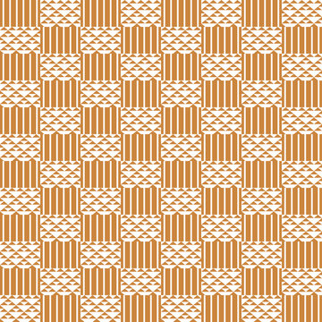 Gold and White Kente Cloth Seamless Pattern - Beautiful Kente cloth repeating pattern design