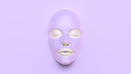 Purple Sheet mask 3D Render