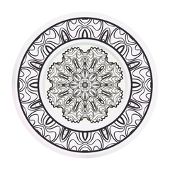 Decorative plates with Mandala ornament patterns. Home decor background. Vector illustration