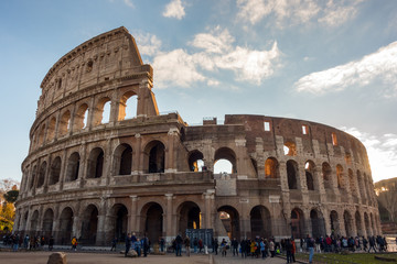 Fototapeta na wymiar The Colosseum or Coliseum, Flavian Amphitheatre in Rome, Italy