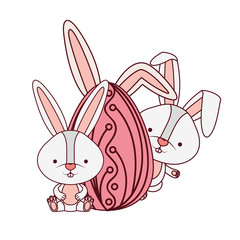 easter rabbit with egg isolated icon