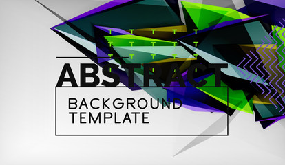 3d triangle geometric background design, modern poster template