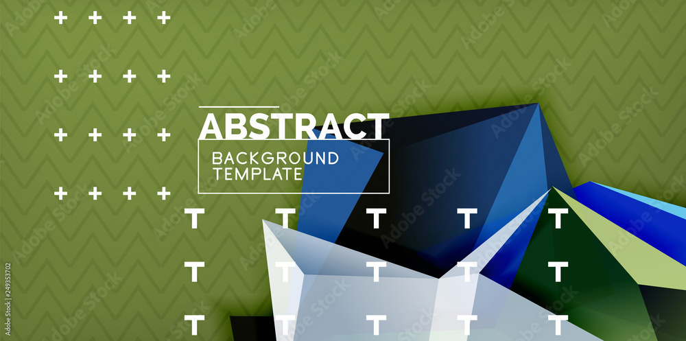 Fototapete low poly design 3d triangular shape background, mosaic abstract design template
