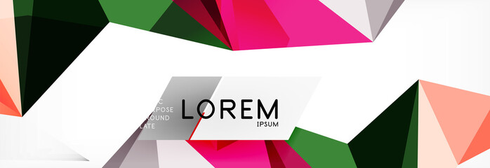 Fototapeta premium Mosaic triangular low poly style abstract geometric background. Polygonal vector. Abstract white bright technology design.