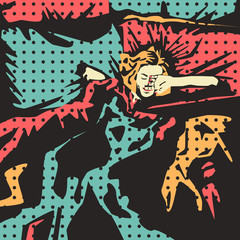 image of a girl in bed. morning. 