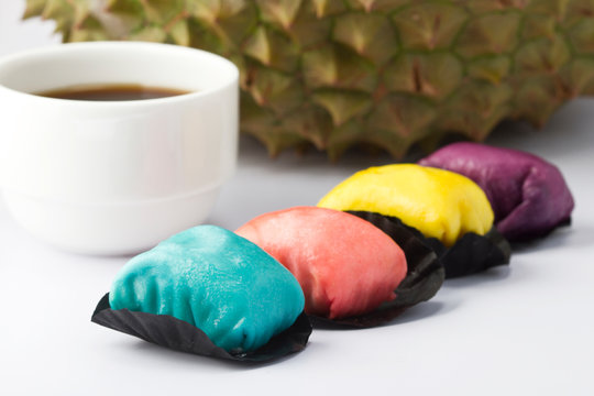 Pancake durian and a cup of coffee