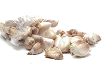 Fototapeta na wymiar Many fresh garlic