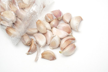 Many fresh garlic