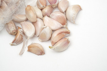 Many fresh garlic