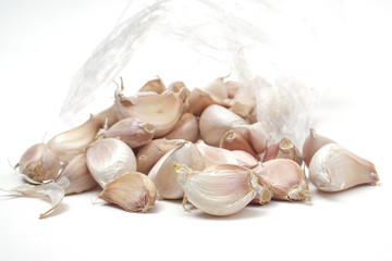 Many fresh garlic